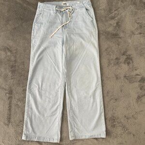 Paige Carly Jeans Kokomo Light Wash Wide Leg Women's 28 Drawstring Waist